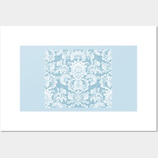 Turquoise Damask Posters and Art